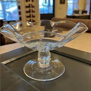 Juliska Clear Glass Pedestal Compote